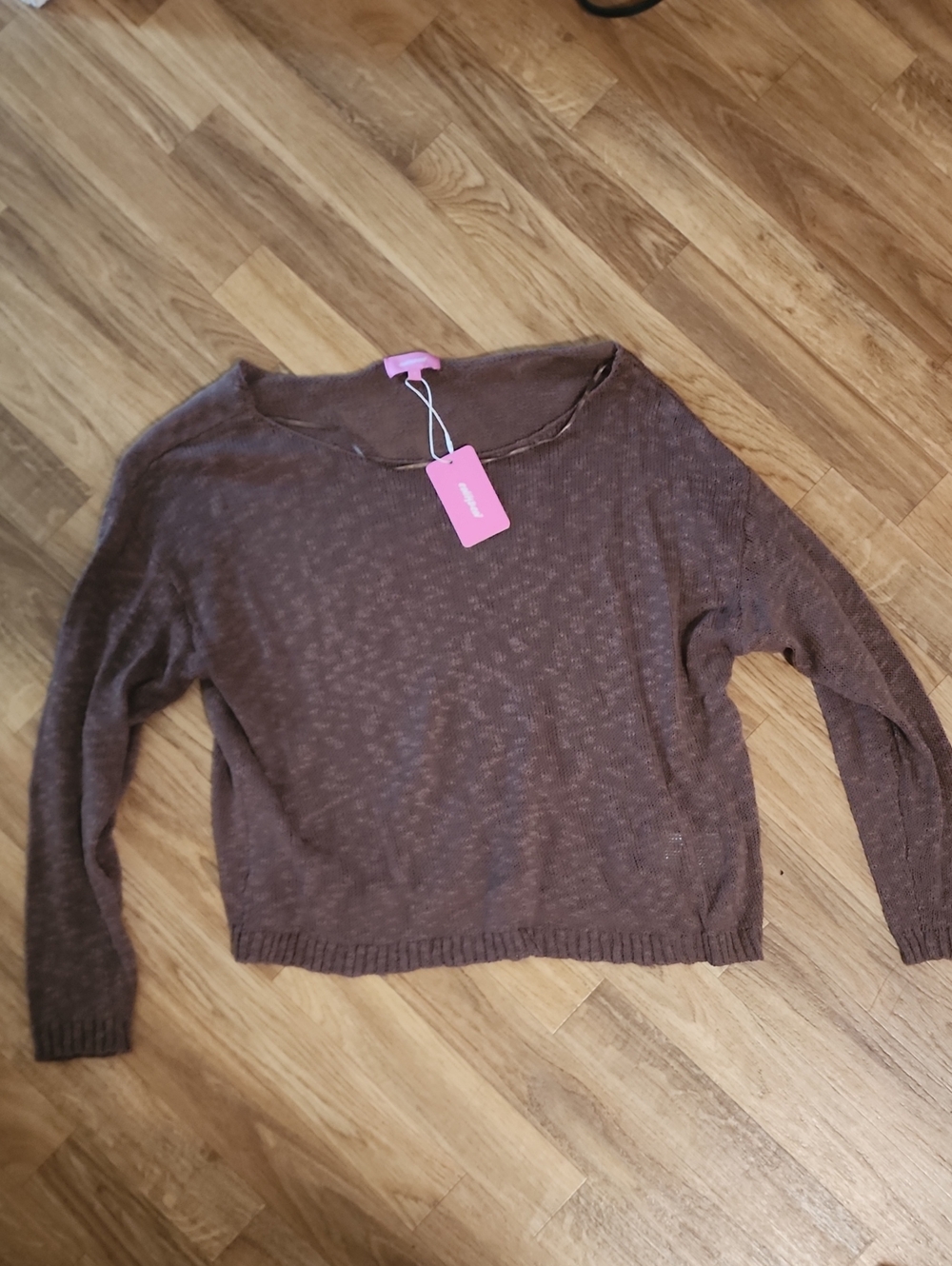 Women’s Edikted Brown Lightweight Scoop Neck Sweater NWT